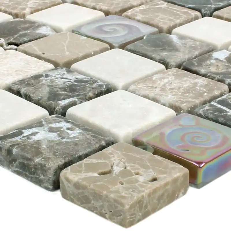 Mozaik Csempe Relief Üveggolyó Java Üveg Mix Bézs Bestseller