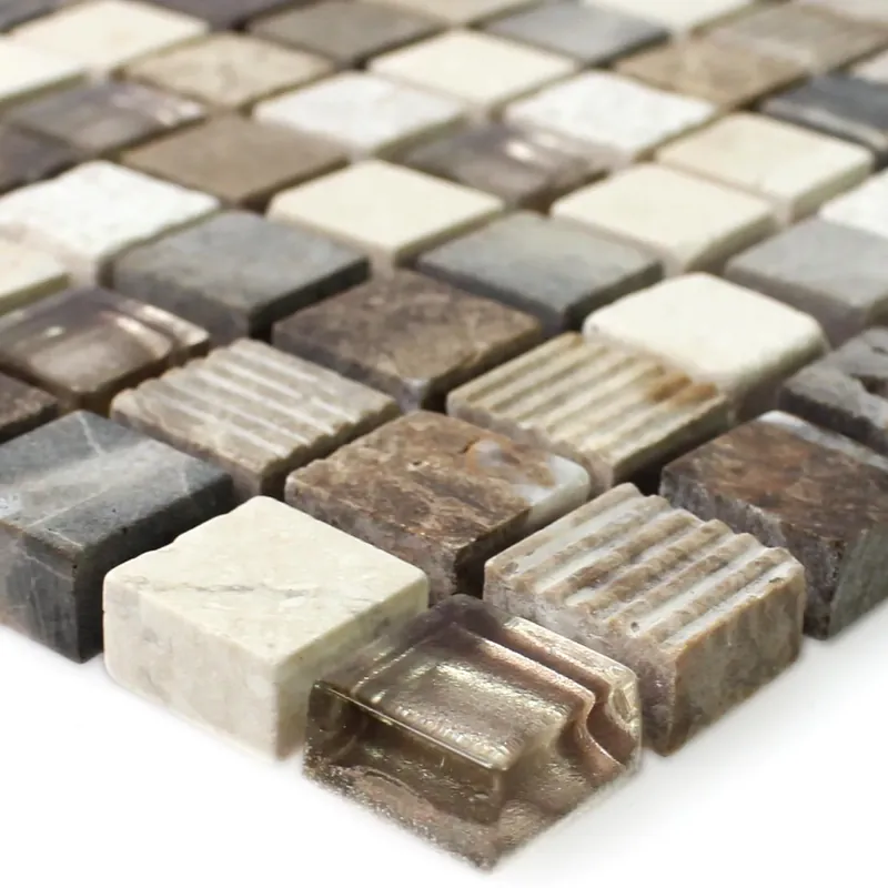 Bestseller Mozaik Csempe Üveg Természetes Kő Sonara Caramel Mix