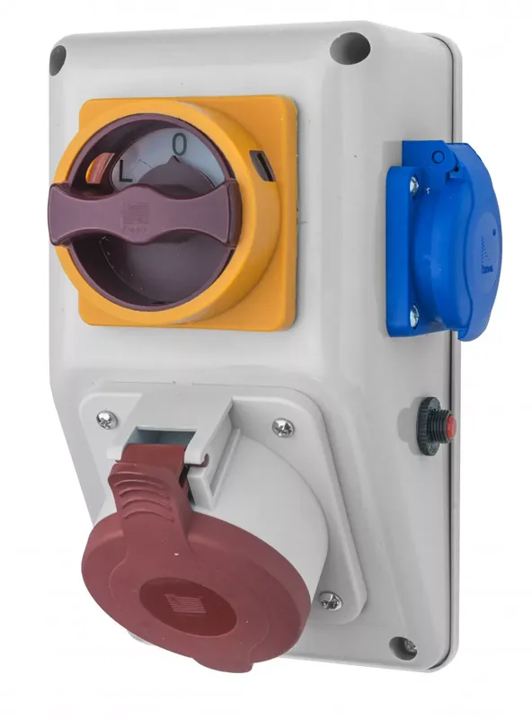Outlet R-BOX KOMPAKT 1x32A/5p, 1x250V, háromállású kapcsolóval (L/P)