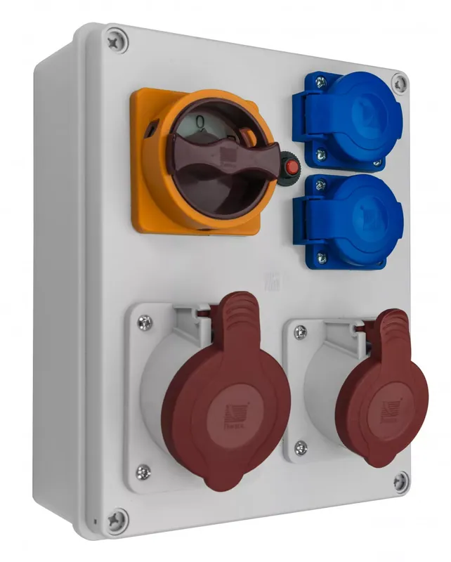 R-BOX 240, 1x32A/4p, 1x16A/4p, 2x250V, L/P háromállású főkapcsoló Outlet