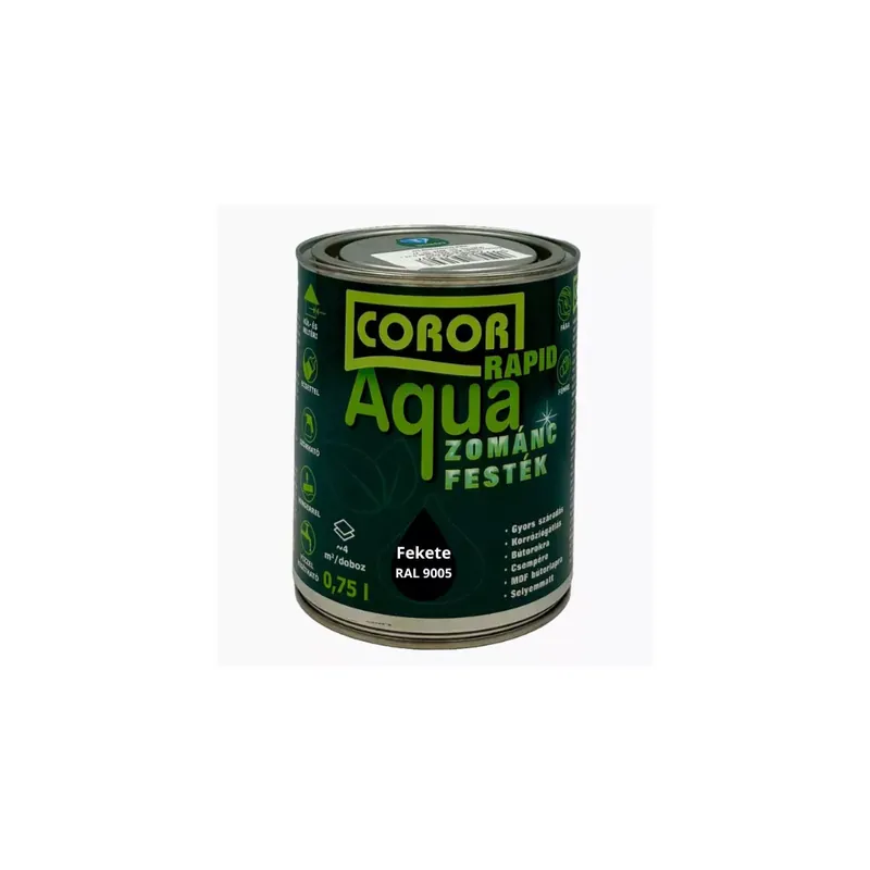 Coror Rapid Aqua VÍZBÁZISÚ Zománcfesték Fekete RAL 9005 0,75l Exkluzív ajánlat