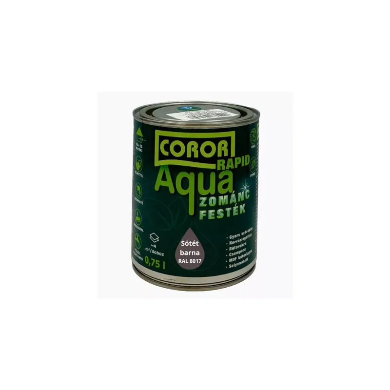Csak ma Coror Rapid Aqua VÍZBÁZISÚ Zománcfesték Sötétbarna RAL 8017 0,75l
