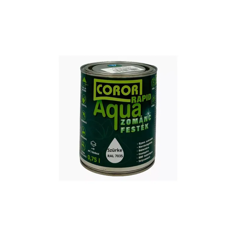 Árcsökkenés Coror Rapid Aqua VÍZBÁZISÚ Zománcfesték Szürke RAL 7035 0,75l