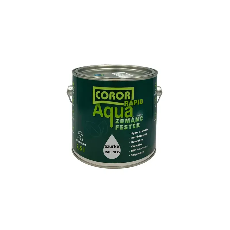 Biztonságos fizetés Coror Rapid Aqua VÍZBÁZISÚ Zománcfesték Szürke RAL 7035 2,5l
