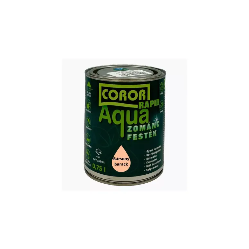 Azonnali szállítás Coror Rapid Aqua VÍZBÁZISÚ Zománcfesték Bársonybarack 0,75l