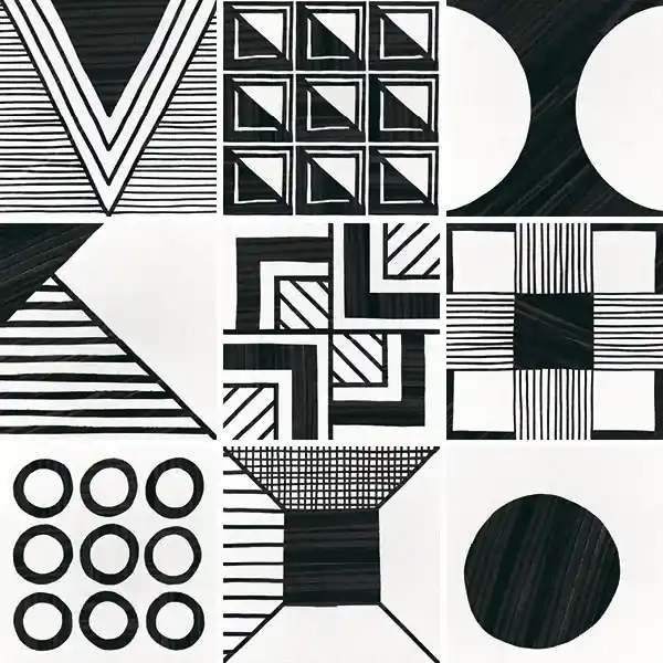 Expressz szállítás Equipe CAPRICE 20X20 PATCHWORK B&W 20X20 Matt
