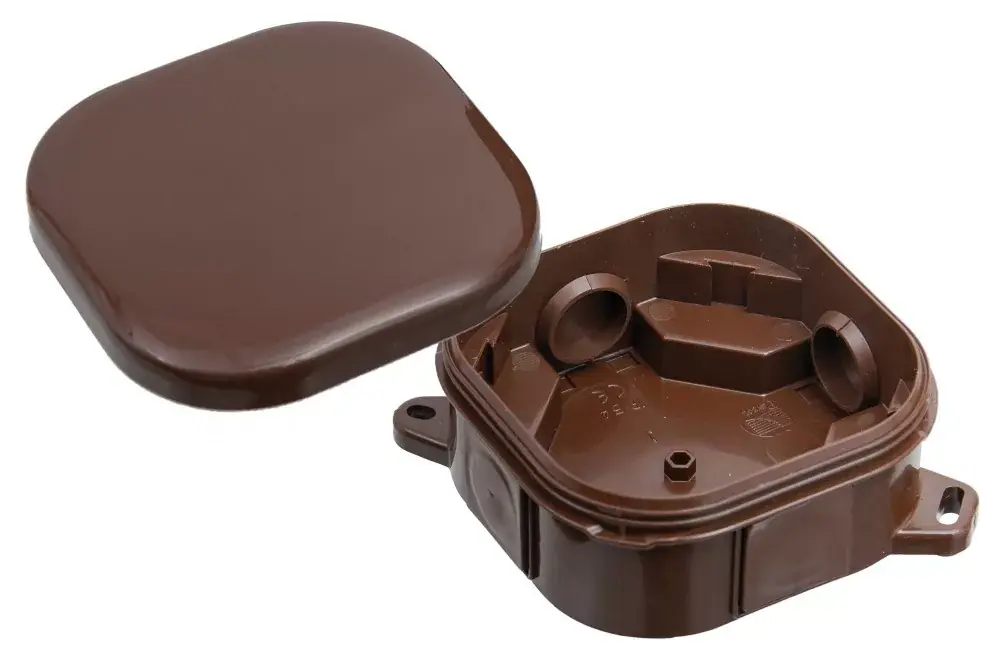 Kihagyhatatlan ajánlat Halogénmentes, barna tűzhelycsatlakozó, 4 bevezetéssel, terminál nélküli, 92x92x44mm, IP54