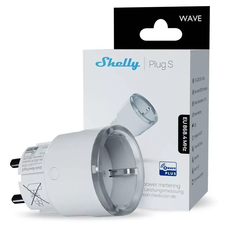 Szuper ajánlat Shelly Wave Plug S, fogyasztásmérős okoskonnektor, Z-Wave