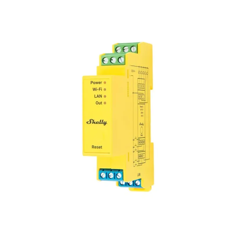 Shelly Pro RGBWW PM okos Wi-Fi + Ethernet RGBWW LED vezérlő, DIN-sínre Azonnali szállítás