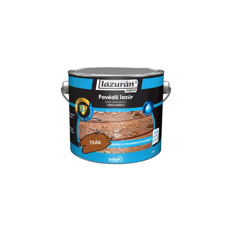 Vékonylazúr vizes Lazurán Aqua 3 1 teak 2,5l Akciós ár