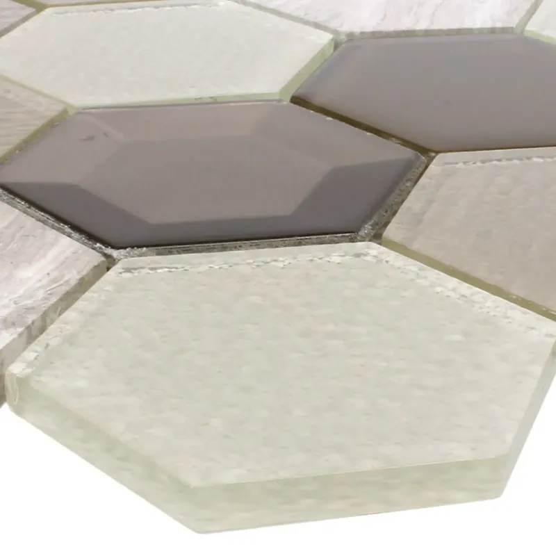 Mozaik Csempe Concrete Üveg Természetes Kő 3D Bézs Vedd meg most