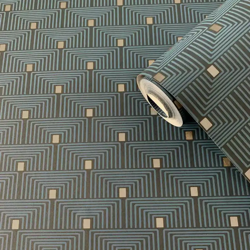 Geometriai mintás zöld színárnyalatú vlies tapéta Boutique/Galerie F-PL3005 Biztonságos fizetés