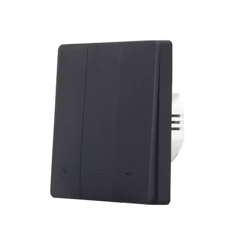 Outlet SmartWise B63 UNI Wi-Fi + eWeLink-Remote, univerzális bekötésű, 3 áramkörös, fizikai nyomógombos okos villanykapcsoló, fekete