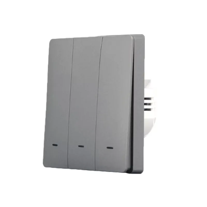 Legkelendőbb SmartWise B63 UNI Zigbee 3.0 + RF, univerzális bekötésű, 3 áramkörös, fizikai nyomógombos okos villanykapcsoló, szürke