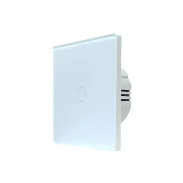Exkluzív ajánlat SmartWise T61 UNI Wi-Fi + eWeLink-Remote, univerzális bekötésű, 1 áramkörös, okos érintőkapcsoló, fehér üveg előlappal
