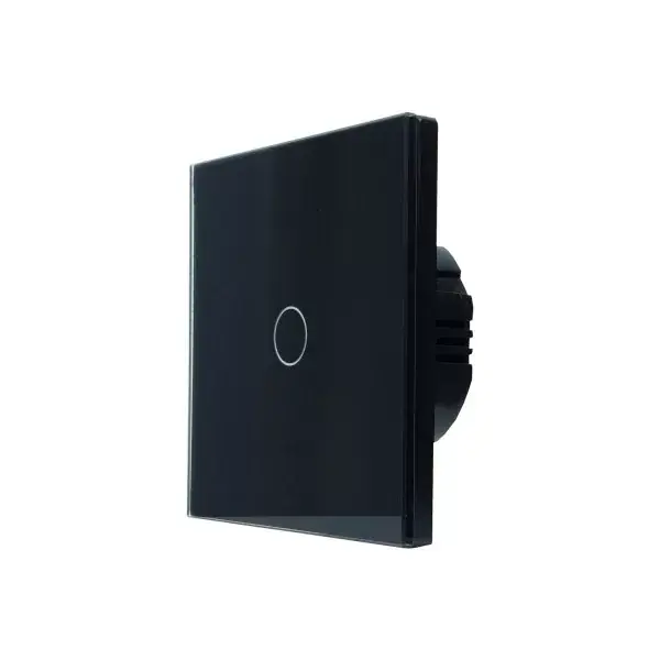 SmartWise T61 UNI Zigbee 3.0 + RF, univerzális bekötésű, 1 áramkörös okos érintőkapcsoló, fekete üveg előlappal Biztonságos fizetés