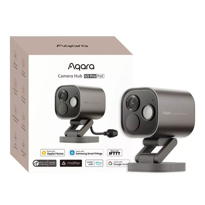 Bestseller Aqara G5 Camera Hub Pro, kültéri HomeKit SecureVideo kamera, beépített Zigbee és Thread átjáróval, POE verzió, szürke