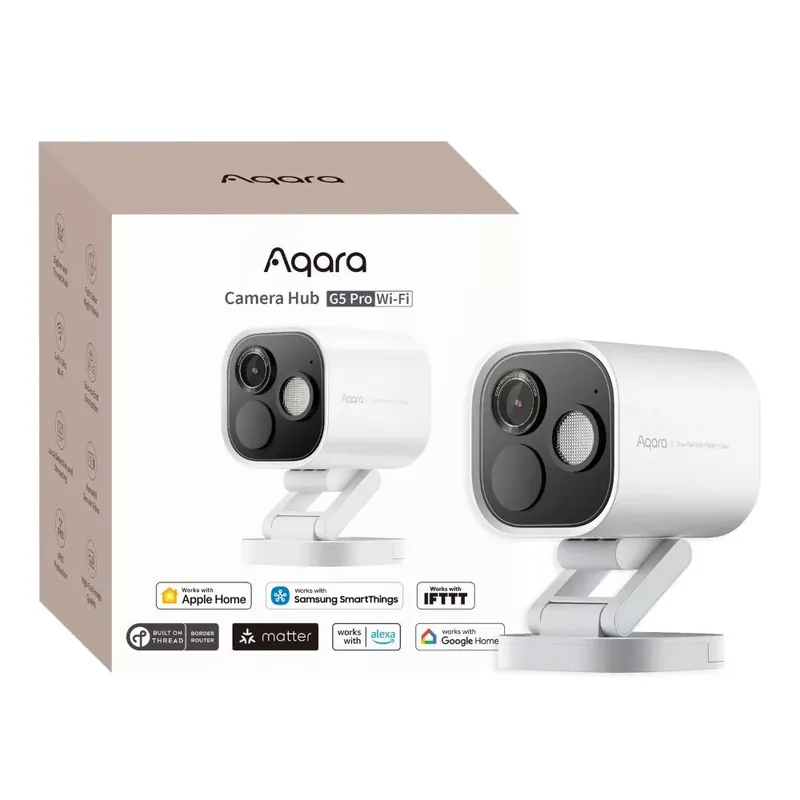 Aqara G5 Camera Hub Pro, kültéri HomeKit SecureVideo kamera, beépített Zigbee és Thread átjáróval, Wi-Fi verzió, fehér Korlátozott ajánlat