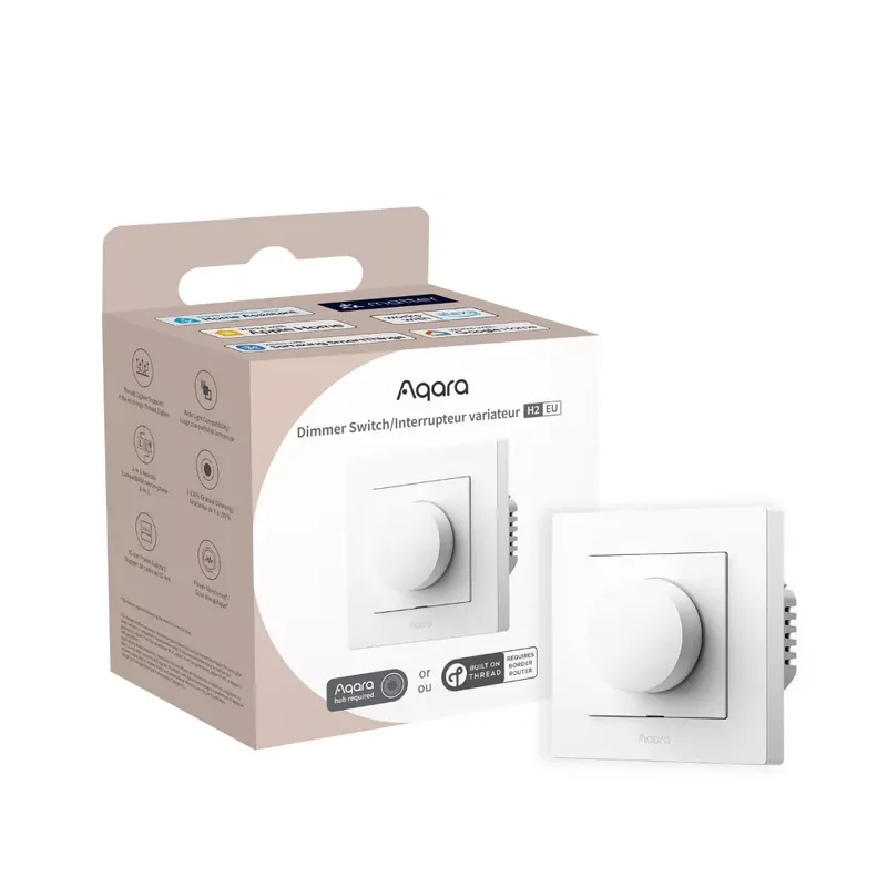 Kiárusítás Aqara H2 Dimmer fényerőszabályzós Zigbee + Thread okos villanykapcsoló, fehér