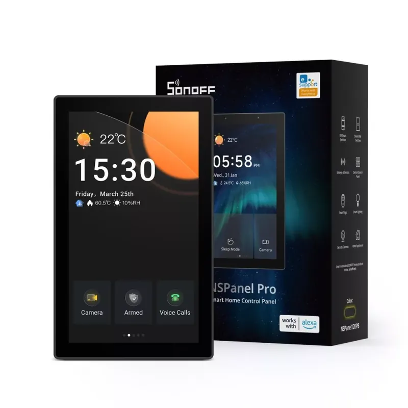 Sonoff NSPanel Pro 120, érintőképernyős vezérlőpanel, Zigbee és eWeLink-Remote hub, antracit szürke Biztonságos fizetés