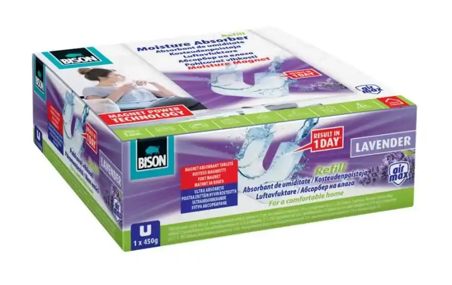 Legjobb ár BISON Páramentesítő AIRMAX utántöltő, levendula 450g