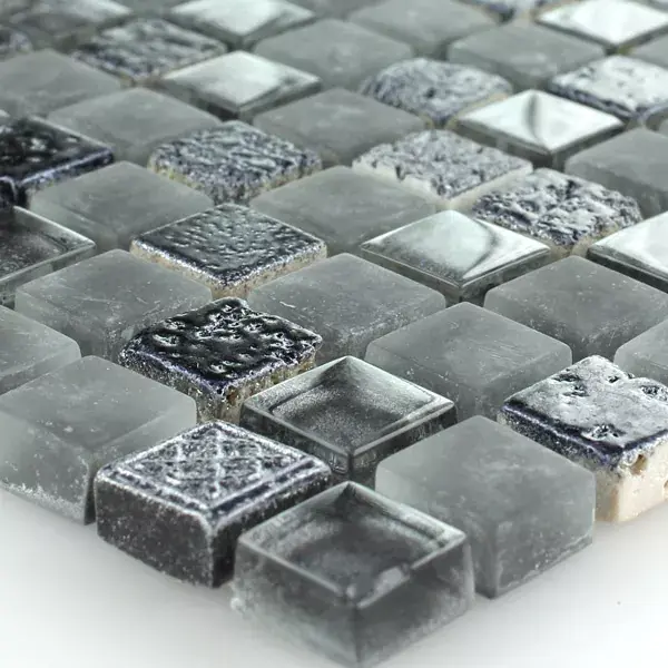 Mozaik Csempe Escimo Üveg Természetes Kő Mix Grey Black Biztonságos fizetés
