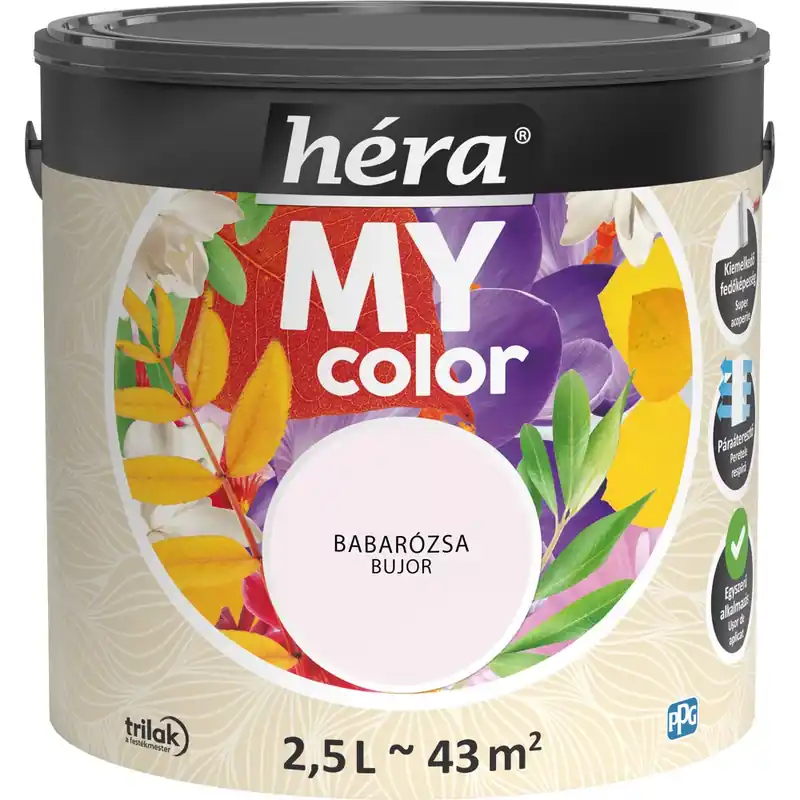 Héra My Color matt beltéri falfesték babarózsa színű 2,5l Azonnal elérhető