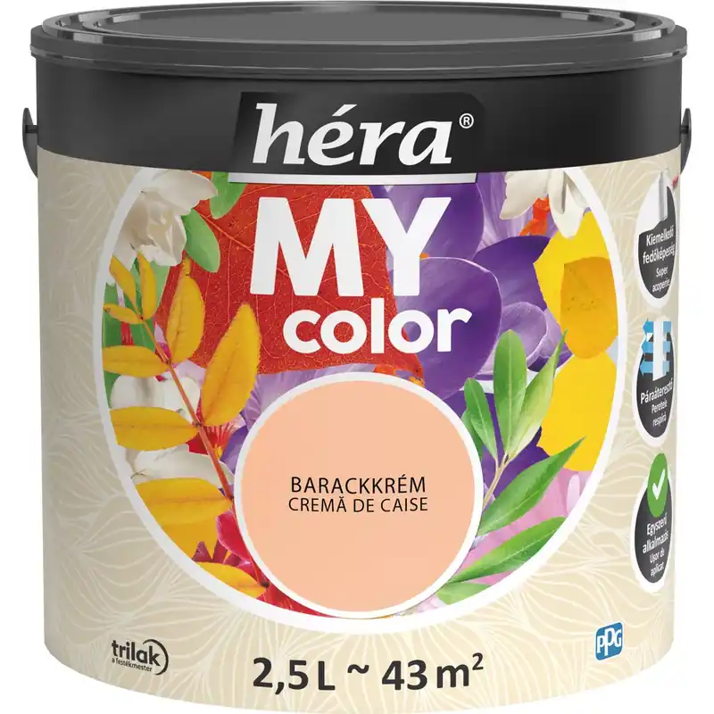 Héra My Color matt beltéri falfesték barackkrém színű 2,5l Kedvezmény
