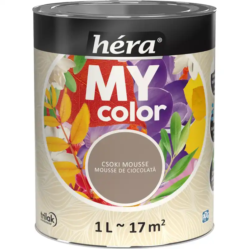 Szezonális akció Héra My Color matt beltéri falfesték csoki mousse színű 1l
