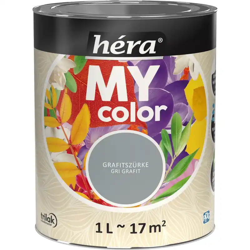 Héra My Color matt beltéri falfesték grafitszürke színű 1l Ne maradj le