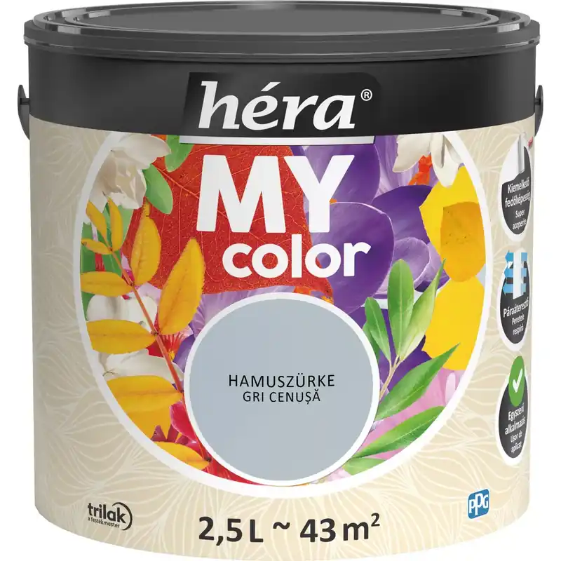 Héra My Color matt beltéri falfesték hamuszürke színű 2,5l Kihagyhatatlan ajánlat