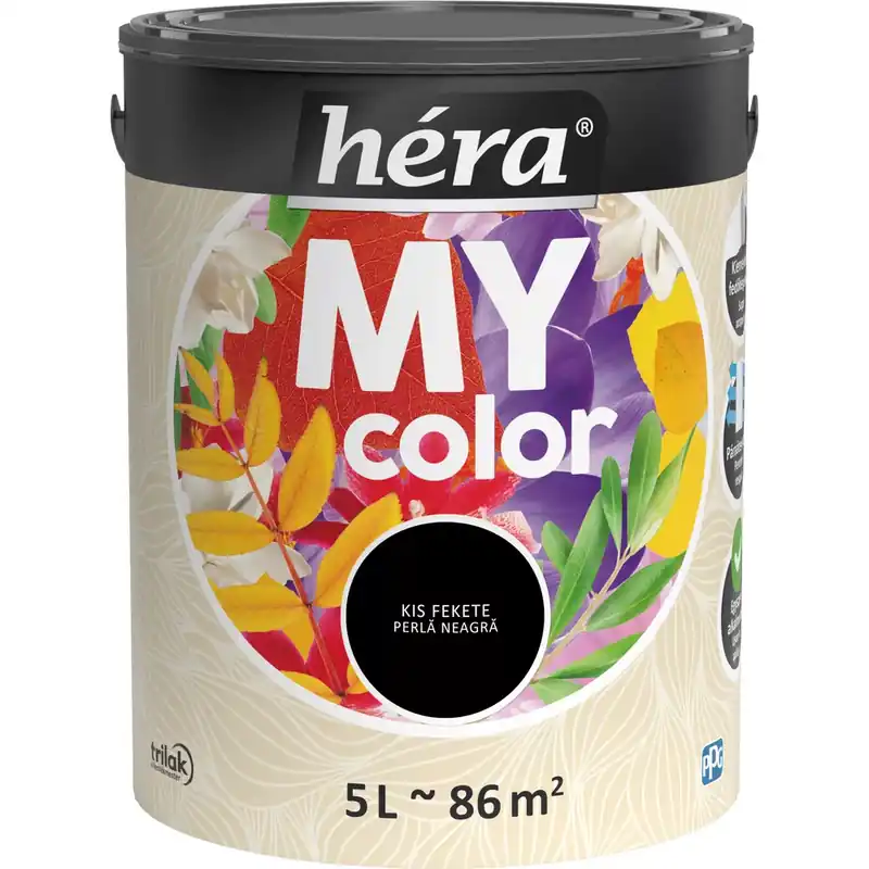 Szezonális akció Héra My Color matt beltéri falfesték kis fekete színű 5l