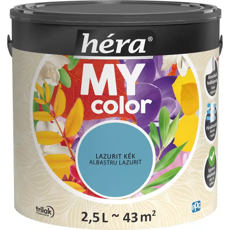 Héra My Color matt beltéri falfesték lazurit kék színű 2,5l Nézd meg most