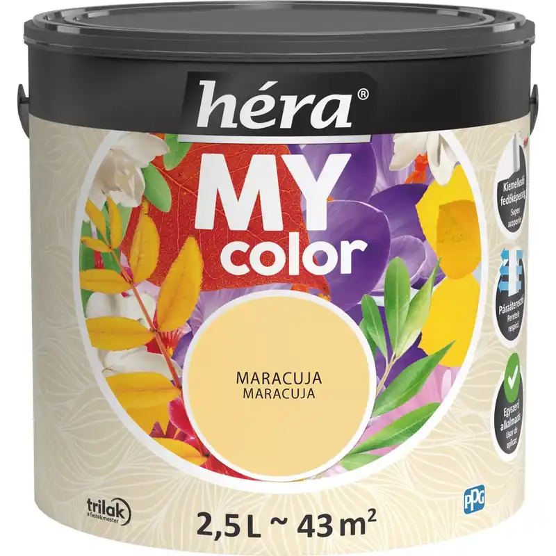 Prémium Héra My Color matt beltéri falfesték maracuja színű 2,5l