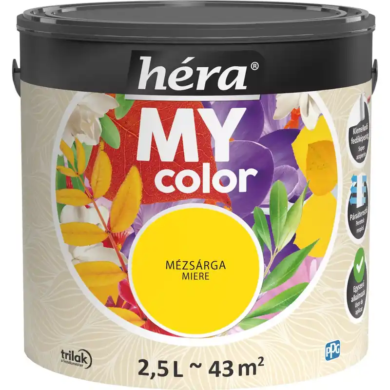 Biztonságos vásárlás Héra My Color matt beltéri falfesték mézsárga színű 2,5l