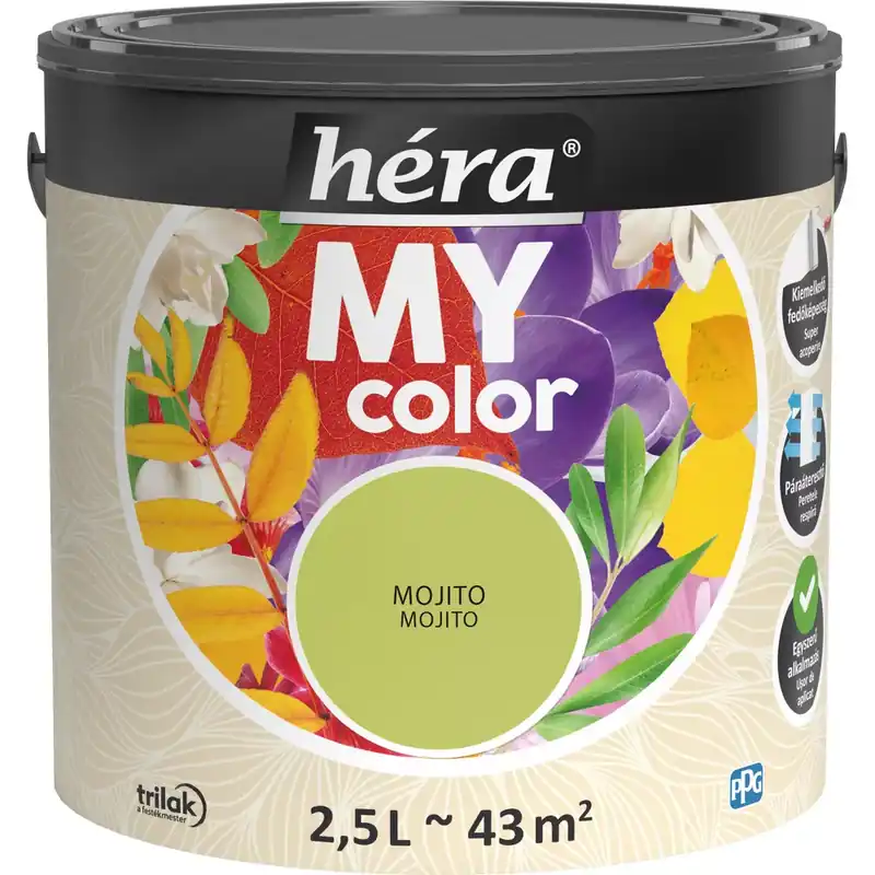 Csak ma Héra My Color matt beltéri falfesték mojito színű 2,5l