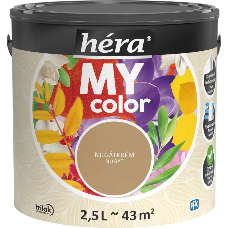 Kihagyhatatlan ajánlat Héra My Color matt beltéri falfesték nugátkrém színű 2,5l