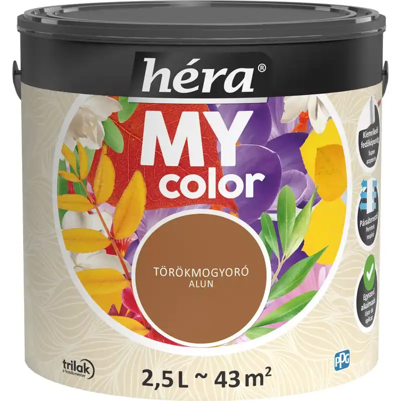Szuper akció Héra My Color matt beltéri falfesték törökmogyoró színű 2,5l
