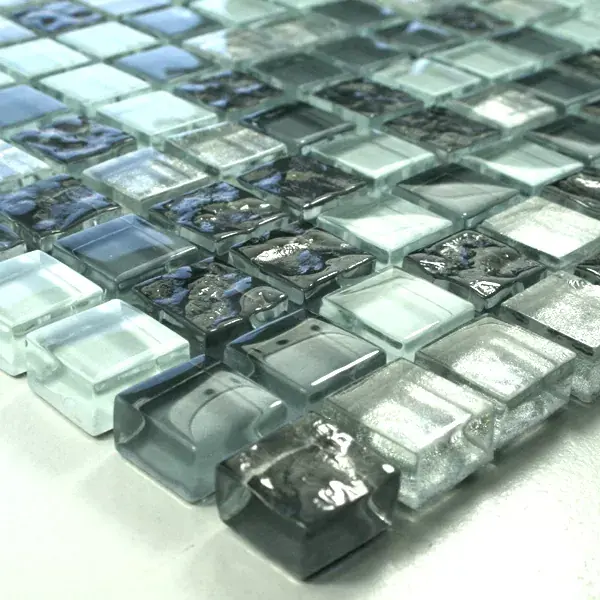 Kedvezményes ár Üvegmozaik Csempék 15x15x8mm Ezüst Szürke