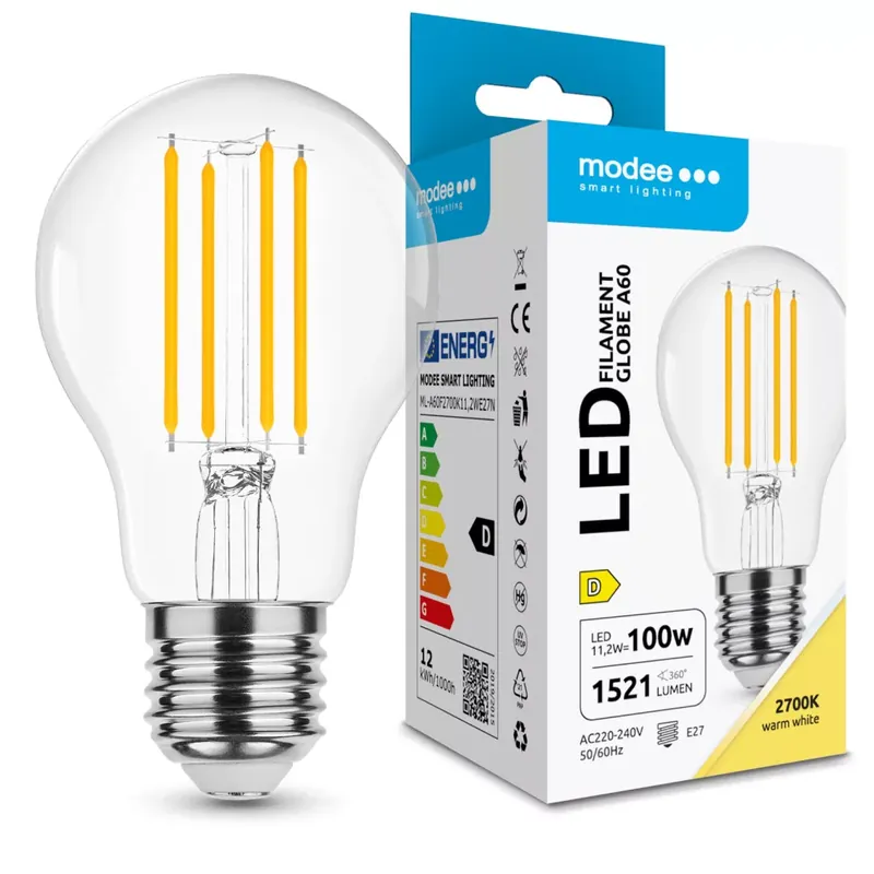 Legnépszerűbb Modee LED Izzó Filament A60 11,2W E27 320° 2700K (1521 lumen) ERP