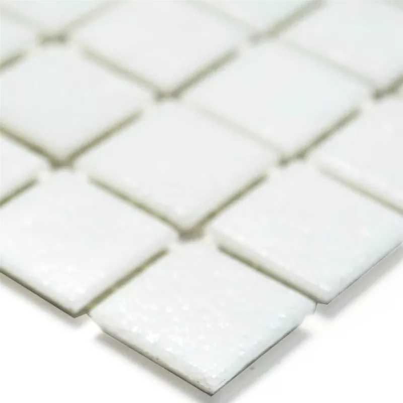 Biztonságos fizetés Üvegmozaik Csempék Fehér Uni 20x20x4mm