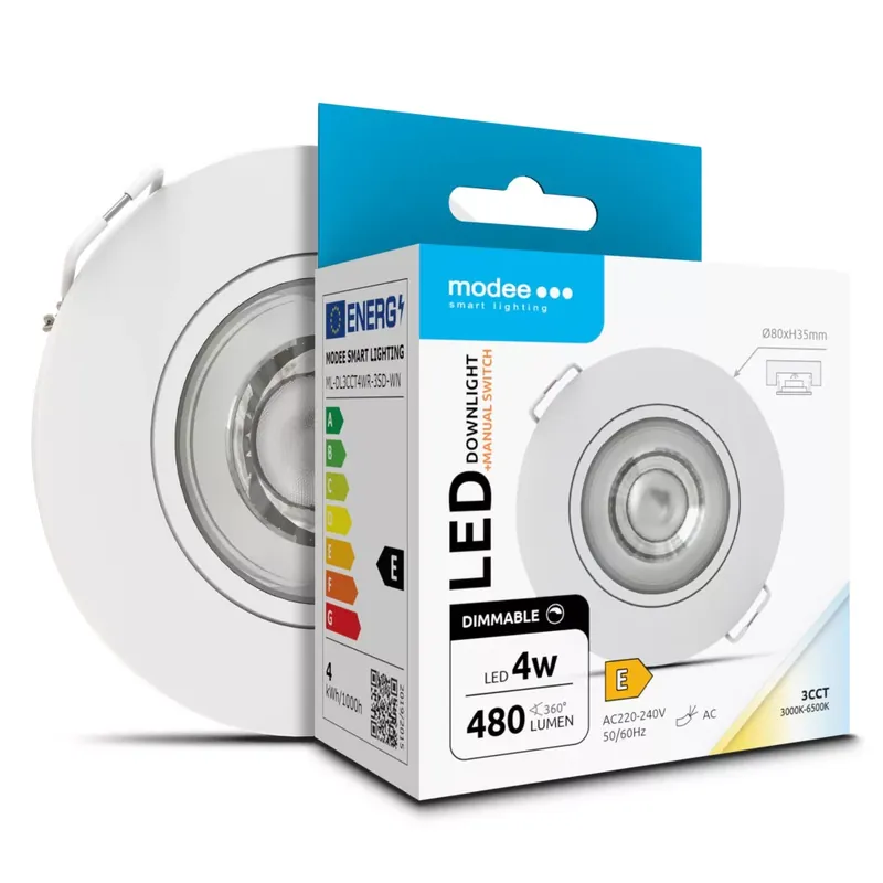 Modee LED Mélysugárzó Kerek 4W 3CCT IP44 D80xH32mm (480 lumen) fehér dimm. ERP Outlet