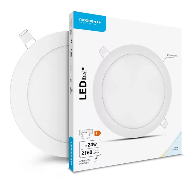 Biztonságos fizetés Modee LED Panel Kerek - Beépíthető A2-series 24W 6000K (2160 lumen) ERP
