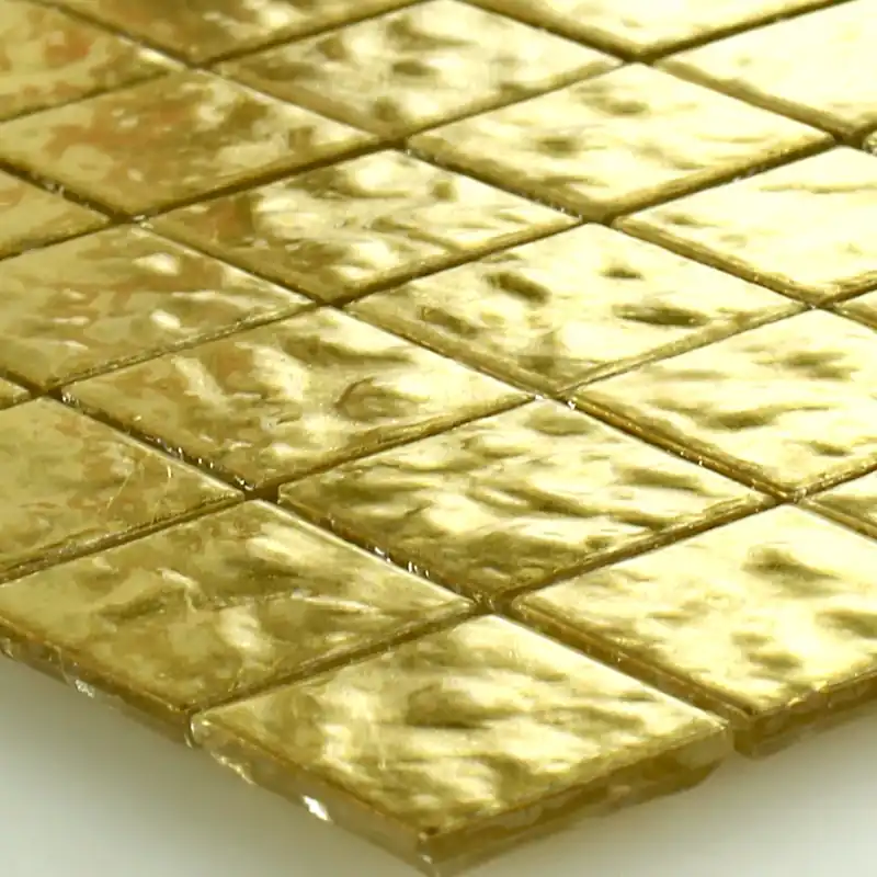 Különleges ajánlat Mozaik Csempe Trend-Vi Üveg Aranylemez 24 Karát 1x1cm