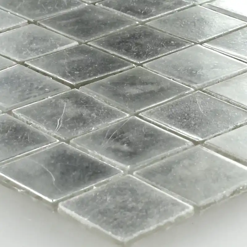 Mozaik Csempe Trend-Vi Üveg Fehér Arany 24 Karát 2x2cm Azonnali szállítás