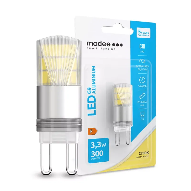 Csak ma Modee Lighting LED Izzó G9 Aluminium 3,3W 2700K (300 lumen)