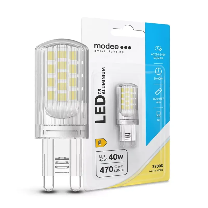 Akció Modee Lighting LED Izzó G9 Aluminium 4,2W 2700K (470 lumen) ERP B1