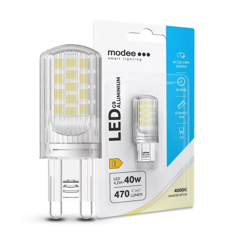 Modee Lighting LED Izzó G9 Aluminium 4,2W 4000K (470 lumen) ERP B1 Biztonságos fizetés