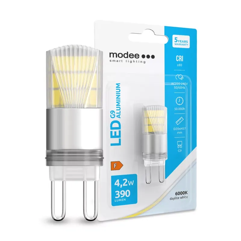 Modee Lighting LED Izzó G9 Aluminium 4,2W 6000K (470 lumen) ERP B1 Árengedmény