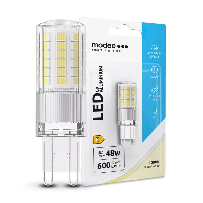 Modee Lighting LED Izzó G9 Aluminium 5W 4000K (600 lumen) ERP B1 Vásárlói kedvenc